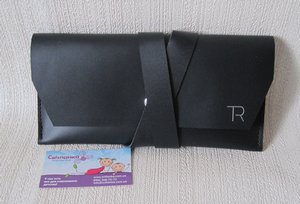 Шкіряний жіночий клатч зі смужкою TREBA (темно-синій) Шкіряний жіночий клатч зі смужкою TREBA (темно-синій)