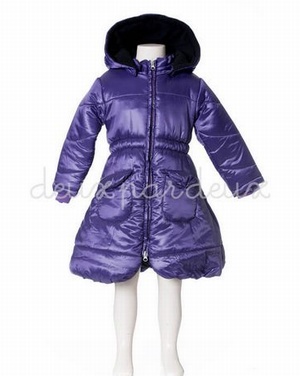 Пальто Deux par deux для девочки демисезонное фиолетовое